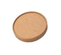 ECOPICNIC Lot de 50 couvercles en Carton Kraft pour Tasses à Soupe 250/350/470 ML | Couvercles Robustes et écologiques pour Bols Alimentaires, idéaux pour Plats Chauds et froids