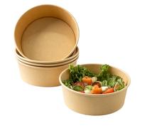 ECOPICNIC Lot de 50 saladiers en Papier Kraft jetables 1300 ML | Bol Alimentaire sans Couvercle pour salades à emporter, Plats Chauds ou froids, Vaisselle jetable pour repasBottom of Form