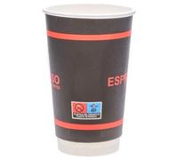 ECOPICNIC Lot de 500 gobelets isothermes à double paroi - Noir - 480 ml - Diamètre : 90 mm - Pour café, thé, boissons chaudes - Pour la restauration et le bureau