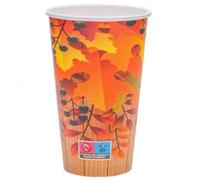 ECOPICNIC Lot de 800 gobelets jetables avec motif - 480 ml - Diamètre : 90 mm - Grands gobelets en carton pour café, thé, boissons, emporter, restauration, service de fête, bureau ou événements