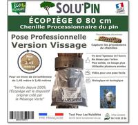 Piège Chenille Processionnaire du Pin - pour Tronc Jusqu’à 2,45 m - Kit Complet Écopiège Professionnel SoluPin Ø 80 cm à Vissage - Cerclage Réutilisable sans Insecticide - Conçu et Fabriqué en France