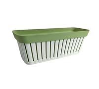 Ecoplast Balconetta Kreta 40 cm, extérieur en Plastique, jardinière de Balcon, Terre Cuite et Blanc, 50 cm