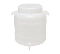 Ecoplast | Fût en Plastique à Large Ouverture avec Joint et Couvercle, Robinet Non Inclus, Capacité 30 L, Couleur Neutre, ø355x425