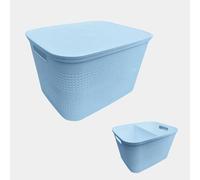 Ecoplast | Grande boîte de rangement multi-usages lavande avec couvercle et séparateur - Boîte de rangement pour armoires, rangements et bureaux