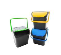 Ecoplast IRPot Ecologic EC35 - Lot de 3 poubelles 35 l, noir, vert, bleu, jaune