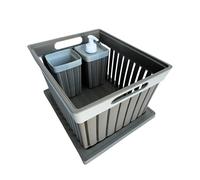 Ecoplast Lot de 3 bacs avec Couvercle, Dose, Porte-Brosse à Dents, Couleur Cappuccino, fabriqué en Italie