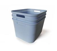 Ecoplast | Lot de 3 boîtes de rangement multi-usages Lavande Large sans couvercle - Boîte de rangement pour armoires, tiroirs, bureaux et rangements
