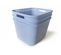 Ecoplast Lot de 3 boîtes de rangement multi-usages Lavande moyenne sans couvercle - Boîte de rangement pour armoires, tiroirs, bureaux et rangements