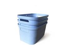 Ecoplast | Lot de 3 petites boîtes de rangement multi-usages sans couvercle - Boîte de rangement pour armoires, tiroirs, bureaux et rangements