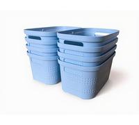 Ecoplast | Lot de 8 petites boîtes de rangement multi-usages sans couvercle - Boîte de rangement pour armoires, tiroirs, bureaux et rangements