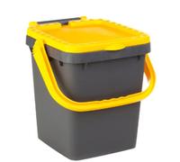 Ecoplast Poubelle de collecte différenciée 20 l, poubelle en plastique recyclée, perle et rouge, u