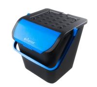 Ecoplast, Poubelle de Collecte différenciée avec Double Ouverture, Flexible, indéformable et empilable, résiste à Toutes Les températures, pour intérieur et extérieur, Couleur Bleue, 28 L, fabriquée