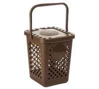 Ecoplast Poubelle différenciée pour Collecte Humide 10 l, Poubelle perforée, Marron