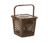 Ecoplast | Poubelle différenciée pour collecte humide 7 l, poubelle perforée, marron, 25 x 25,5 x 21,7 cm, fabriquée en Italie