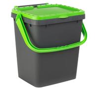 Ecoplast | Poubelle pour collecte différenciée 35 l, poubelle en plastique recyclée, vert, 43 x 36 x 43,5, fabriquée en Italie