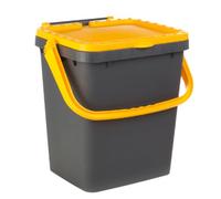 Ecoplast, Poubelle pour tri sélectif, ouverture à livre, flexible et indéformable, résiste à toutes les températures, pour intérieur et extérieur, couleur jaune, capacité 35 L, fabriqué en Italie