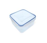 Ecoplast Superlock Plastique avec couvercle 1,2 l, récipient hermétique pour aliments carrés, 15,5 x 15,5 x 8 cm