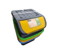 Ecoplast | Tris de poubelles pour collecte différenciée 35 litres, couleurs assorties jaune/vert/bleu, 38 x 36,5 x 45 cm, fabriqué en Italie