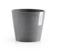 Ecopots Amsterdam Mini pot de fleurs rond durable et moderne en composite recyclé Gris 17,8 cm