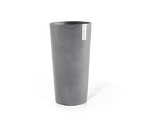 Ecopots Amsterdam Pot de fleurs extra haut gris clair - Diamètre : 41 cm - Hauteur : 76 cm - Grand pot rond en plastique recyclé - Élégant et moderne pour l'intérieur et l'extérieur