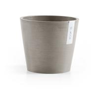 Ecopots Amsterdam Pot de fleurs rond en plastique recycl , durable, moderne, int rieur/ext rieur, couleur taupe, 20 cm