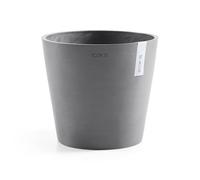 Ecopots Amsterdam Pot de fleurs rond en plastique recycl , durable, moderne, int rieur/ext rieur, gris, 40,6 cm