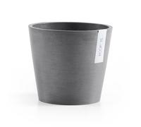 Ecopots Amsterdam Pot de fleurs rond moderne en plastique recycl avec r servoir d'eau Gris 30,5 cm