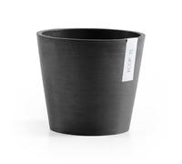 Ecopots Amsterdam Pot de fleurs rond moderne en plastique recycl avec r servoir d'eau Gris fonc 8