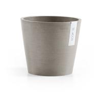 Ecopots Amsterdam Pot de fleurs rond moderne en plastique recycl avec r servoir d'eau Taupe 8