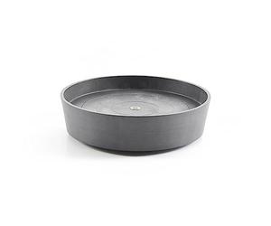 Ecopots Ashortwalk Soucoupe Ronde sur roulettes en Plastique recyclé (Ø 34 cm x H 10,5 cm) (Gris)