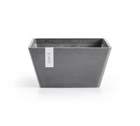 ECOPOTS Berlin Pot de fleurs carré Gris 25 x 25 cm - Pot de fleurs en plastique recy ache-pot moderne pour l'intérieur et l'extérieur, par exemple pour les herbes