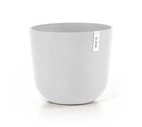 ECOPOTS Oslo Pot de fleurs blanc - Avec alimentation en eau - Diamètre : 25 cm - Grand pot de fleurs rond en plastique recyclé - Cache-pot moderne pour l'intérieur et l'extérieur