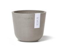 ECOPOTS Oslo Pot de fleurs marron et gris - Diamètre 11 cm rond Petit - Pot de fleurs en plastique recy ache-pot moderne pour l'intérieur et l'extérieur