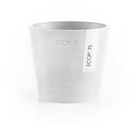 Ecopots Pot de fleurs Amsterdam blanc - Diamètre : 8 cm - Petit pot rond - En plastique recyclé - Cache-pot moderne pour l'intérieur et l'extérieur