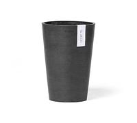 Ecopots Pot de fleurs Pisa gris foncé - Diamètre : 17 cm - Rond - Pour fleurs coupées, arrangements floraux - En plastique recyclé - Cache-pot moderne pour l'intérieur et l'extérieur