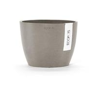 ECOPOTS Pot de fleurs Stockholm Mini marron, gris, diamètre 16 cm, rond, petit pot en plastique recy ache-pot moderne, pour l'intérieur et l'extérieur