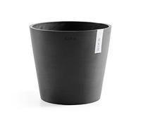 Ecopots Pot de fleurs Amsterdam gris foncé - Diamètre : 40 cm - Grand pot de fleurs rond en plastique recyclé - Cache-pot moderne pour l'intérieur et l'extérieur