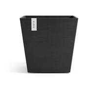 Ecopots Rotterdam Pot de fleurs carré en plastique recyclé Gris foncé 40 x 40 cm Pot de fleurs moderne pour l'intérieur et l'extérieur