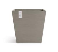 Ecopots Rotterdam Pot de fleurs carré en plastique recyclé Marron gris (taupe) - 30 x 30 cm - Pot de fleurs moderne pour l'intérieur et l'extérieur