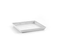 Ecopots Soucoupe pour pot de fleurs Rotterdam blanc - Extérieur : 18 x 18 cm / intérieur : 15 x 15 cm - Soucoupe pour pot de fleurs en plastique recyclé - Soucoupe moderne pour l'intérieur et