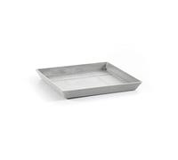 Ecopots Soucoupe pour pot de fleurs Rotterdam blanc/gris - Extérieur 22 x 22 cm / intérieur 19 x 19 cm - Soucoupe pour pot de plantes en plastique recyclé - Soucoupe moderne pour l'intérieur et