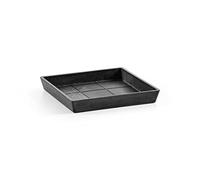 Ecopots Soucoupe pour pot de fleurs Rotterdam gris foncé - Extérieur : 18 x 18 cm - Intérieur : 15 x 15 cm - Soucoupe pour pot de fleurs en plastique recyclé - Soucoupe moderne pour l'intérieur et