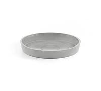 Ecopots Soucoupe ronde en plastique recyclé moderne pour pot de fleurs intérieur/extérieur, blanc gris, 15,2 cm