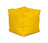 Ecopuf Cube L Pouf repose-pieds carré en simili cuir rempli de boules de polystyrène - Puff 50 x 50 cm
