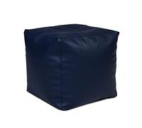 Ecopuf Cube L Pouf repose-pieds carré en simili cuir rempli de boules de polystyrène - Puff 50 x 50 cm