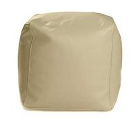 Ecopuf Cube S Pouf repose-pieds carré en simili cuir rempli de boules de polystyrène - Puff 37 x 37 cm
