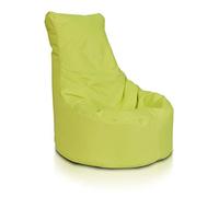 Ecopuf - Fauteuil Pouf à Haut Dossier en Polyester - rembourré avec des Boules en polystyrène - Schtroumpf Assis adapté à l'extérieur et à l'intérieur - Taille Large 85x80, Couleur Vert