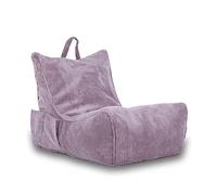 Ecopuf Flavio Chaise longue en velours, pouf, chaud, fauteuil, sac, avec poche et poignée, rembourré