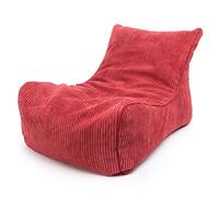 Ecopuf Flavio Chaise longue en velours, pouf, chaud, fauteuil, sac, avec poche et poignée, rembourré