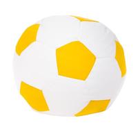 Ecopuf Football Pouf L - Pouf Chambre Ballon de Foot en Simili Cuir - Génial pour Les Fans de Football, Les Enfants - Pouf Salon - Pouf Enfant - Fauteuil Gaming - 90x55cm, Jaune Citron E18